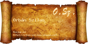 Orbán Szilas névjegykártya